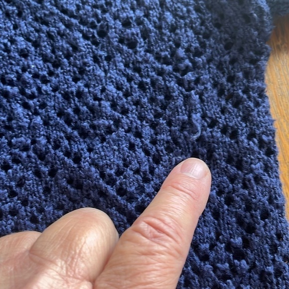 L.A. Hearts Sweater Blue Open Weave Navy Size M/L Long Sleeves Crew Neck - Picture 13 of 14